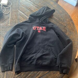 Black Hoodie with Red Utah Logo